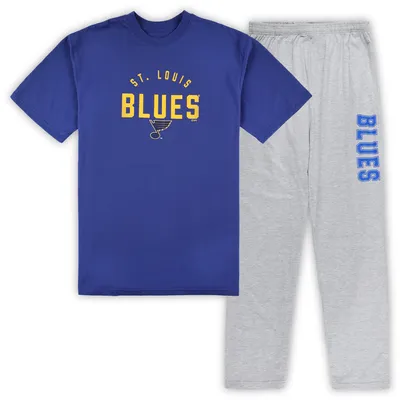 St. Louis Blues Big & Tall T-Shirt Pants Lounge Set - Royal/Heather Gray
