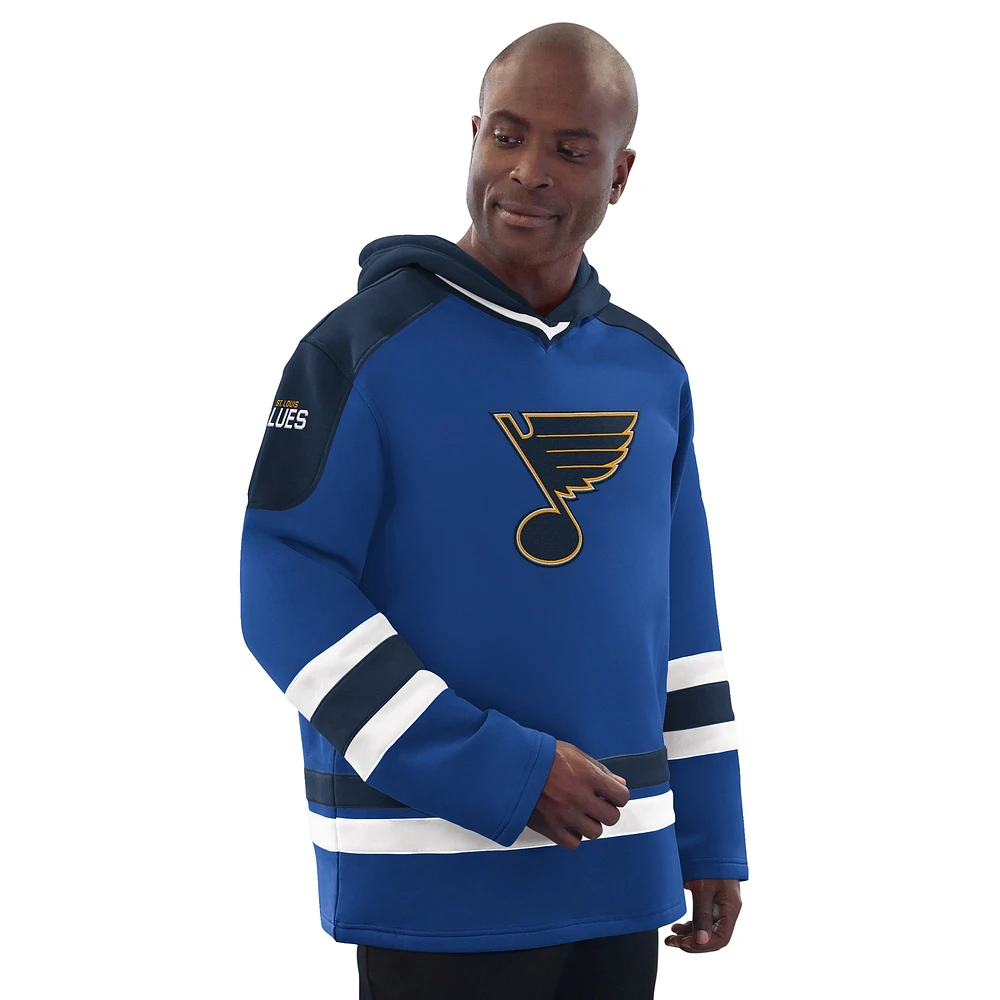 Men's Starter Blue/Navy St. Louis Blues Hockey Pullover Hoodie