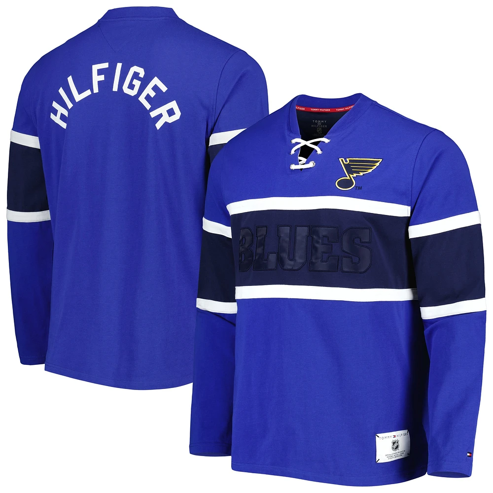 Haut à manches longues lacets Tommy Hilfiger Blues St. Louis Walter pour homme