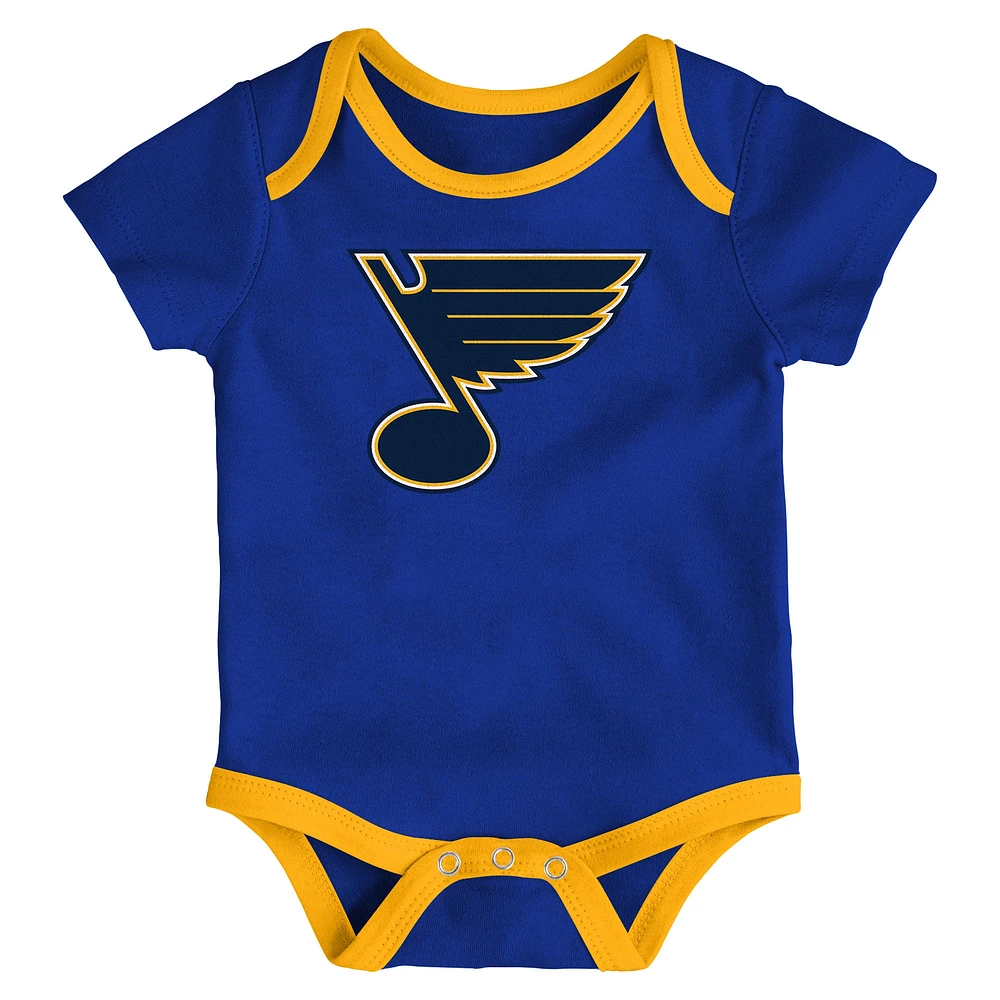 Newborn  St. Louis Blues Loyal Buddies Three-Pack Bodysuit Set