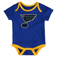 Newborn  St. Louis Blues Loyal Buddies Three-Pack Bodysuit Set