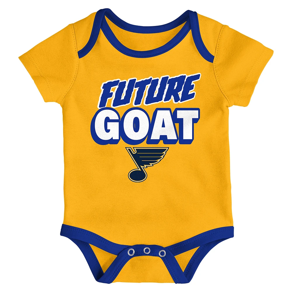 Newborn  St. Louis Blues Loyal Buddies Three-Pack Bodysuit Set