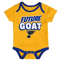Newborn  St. Louis Blues Loyal Buddies Three-Pack Bodysuit Set