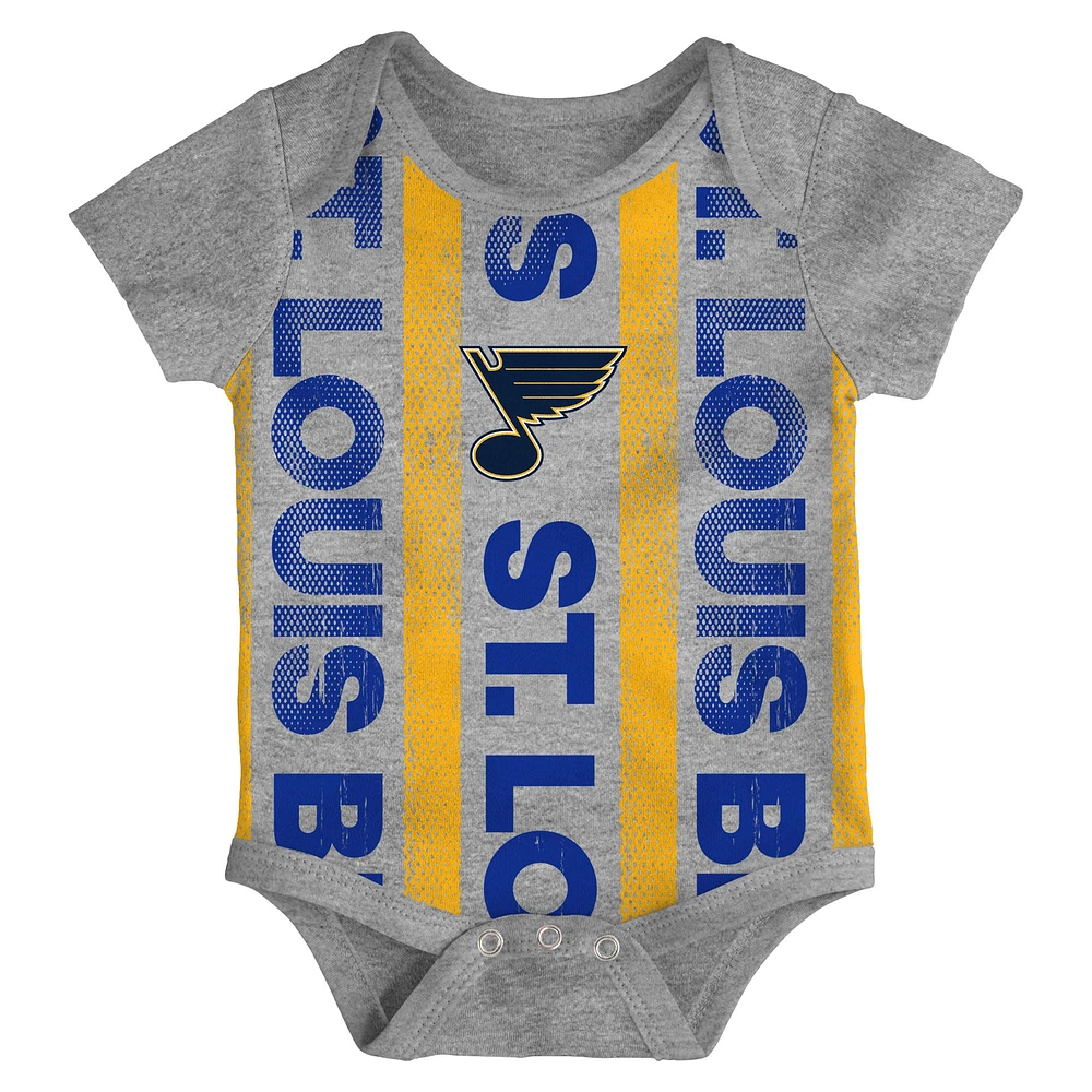 Newborn  St. Louis Blues Loyal Buddies Three-Pack Bodysuit Set