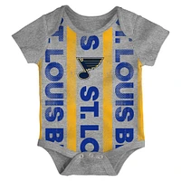 Newborn  St. Louis Blues Loyal Buddies Three-Pack Bodysuit Set