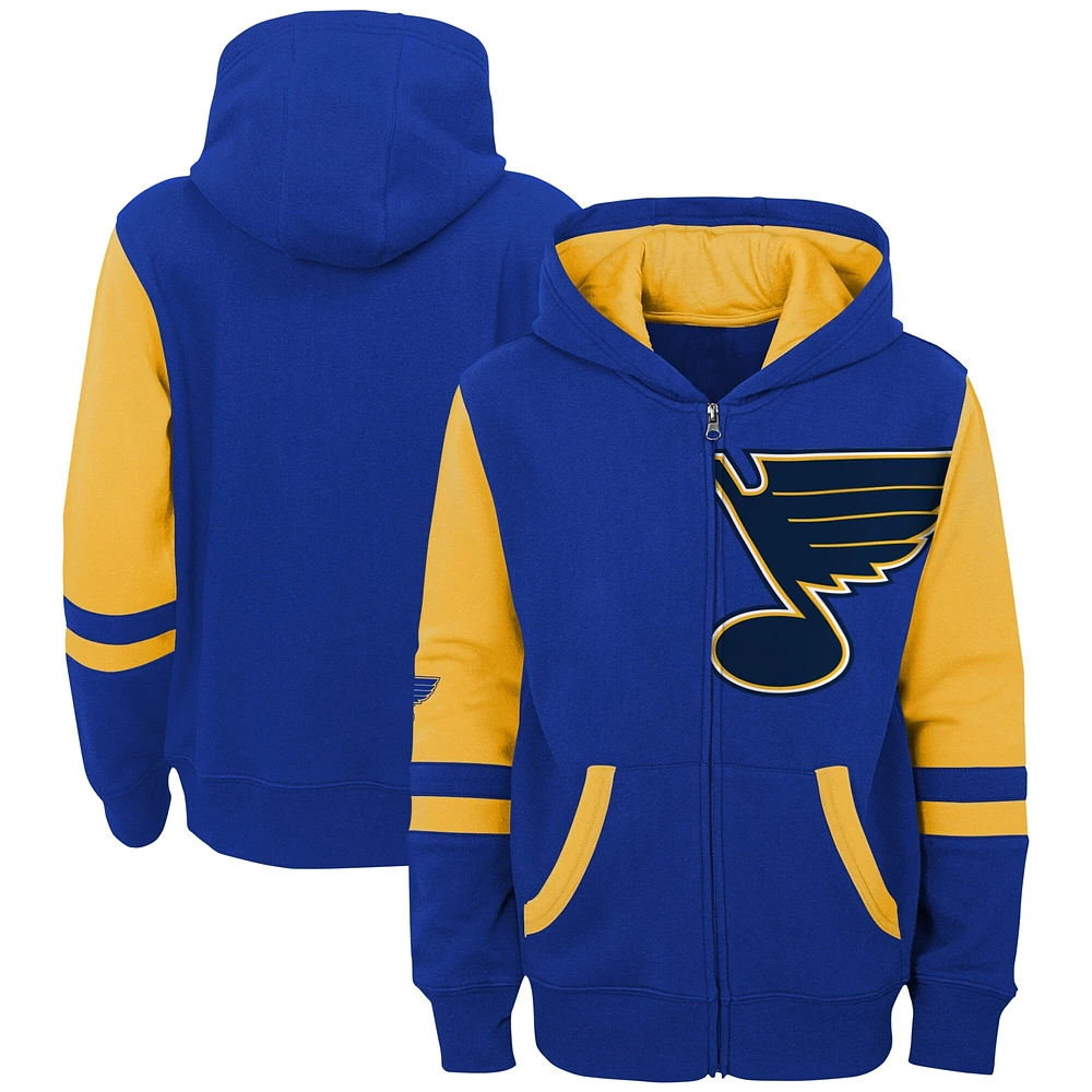 Sweat à capuche zippé bleu St. Louis Blues Face Off d'Outerstuff préscolaire