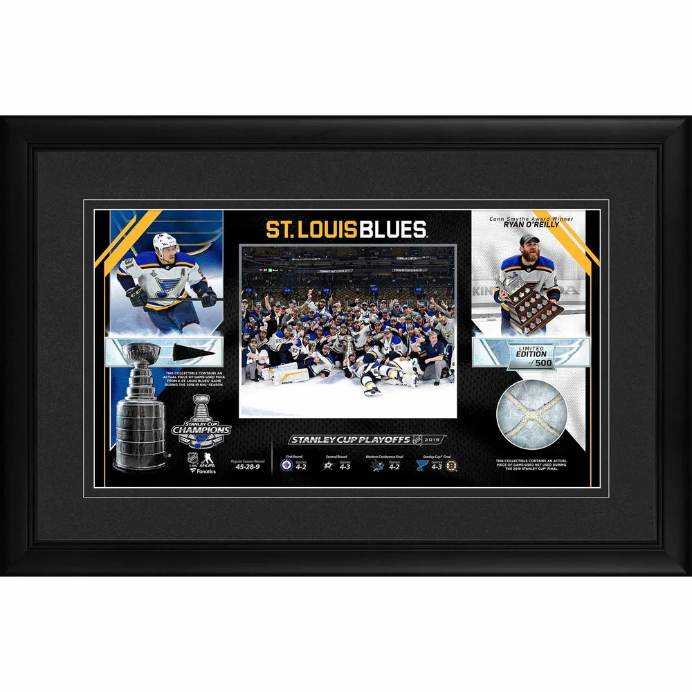 JORDAN BINNINGTON St. Louis Blues Framed 15 x 17 Game Used Puck