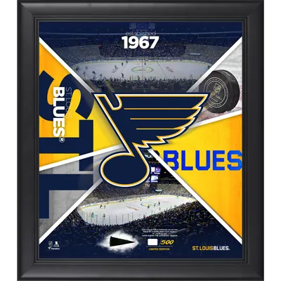 St. Louis Blues Fanatics Authentic Framed 15" x 17" Team Impact Collage with a Piece of Game-Used Puck - Limited Edition of 523