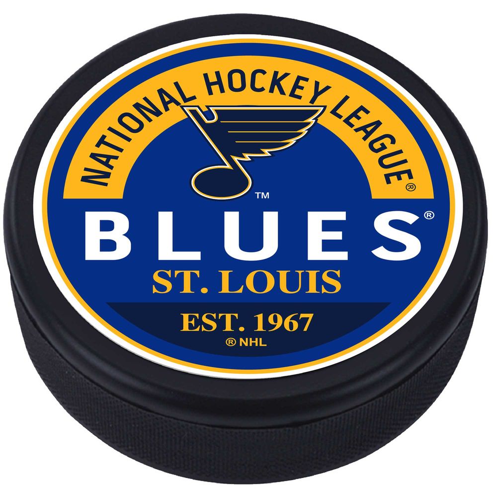 St. Louis Blues - Textured Block Logo Puck