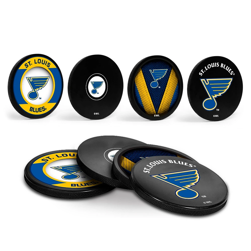 The Sports Vault St. Louis Blues Four-Piece Puck Coaster Set