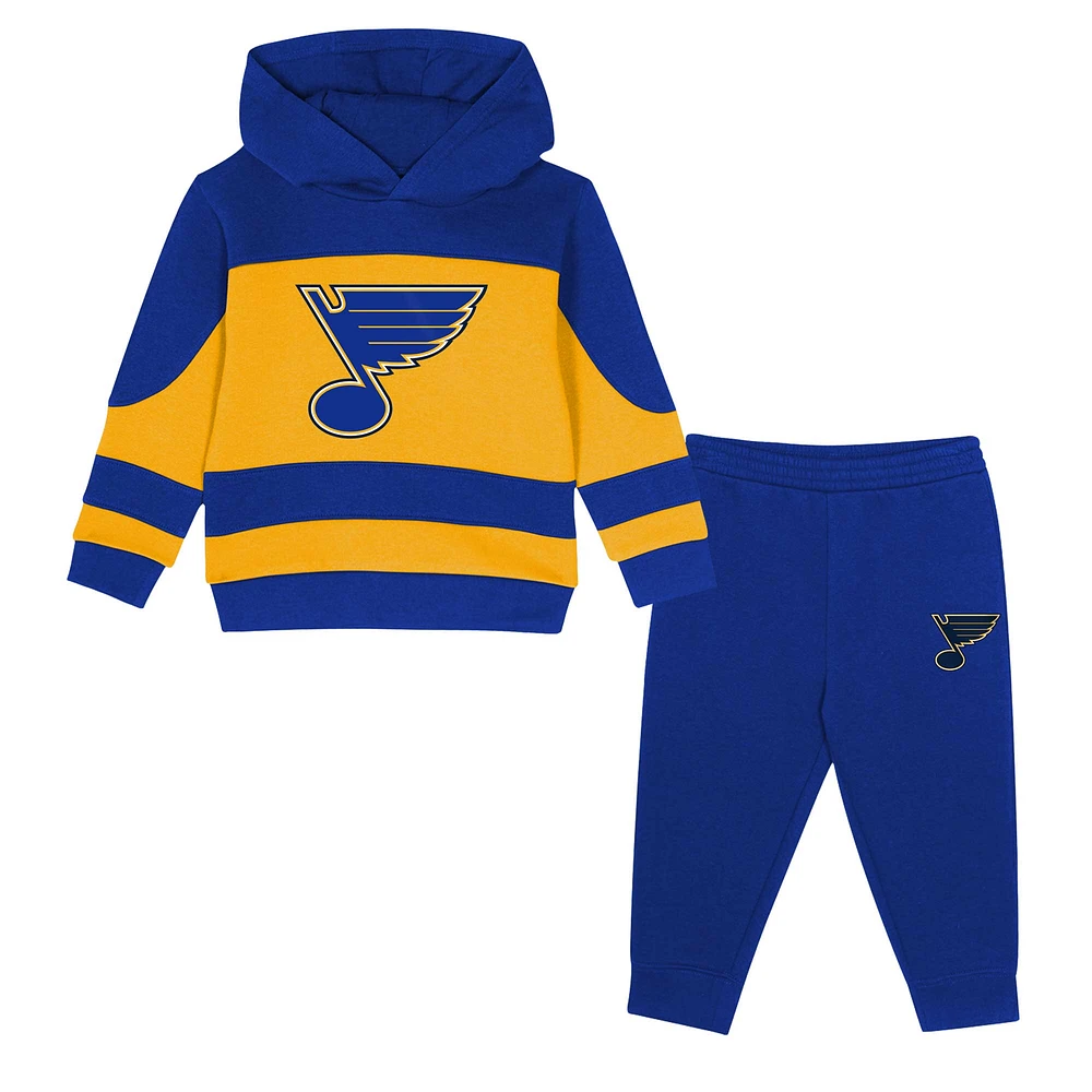 Ensemble sweat à capuche et pantalon de survêtement en molleton bleu/doré St. Louis Blues Puck Hero pour tout-petit