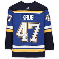 Torey Krug St. Louis Blues Autographed Blue Adidas Authentic Jersey