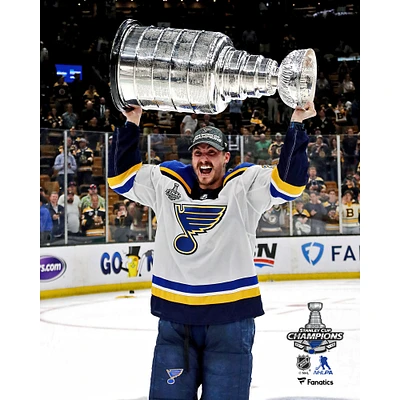 Tyler Bozak St. Louis Blues Unsigned 2019 Stanley Cup Champions Raising Photograph