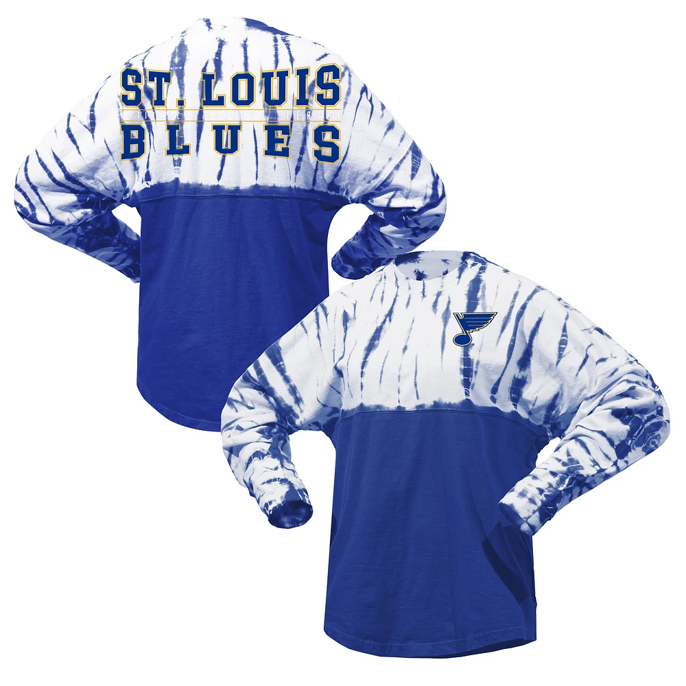 T-shirt unisexe Spirit Jersey bleu St. Louis Blues Crystal Half Dye à manches longues