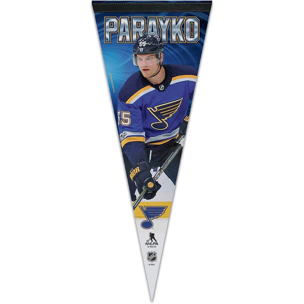 WinCraft Colton Parayko St. Louis Blues Fanion Premium Joueur 12'' x 30''