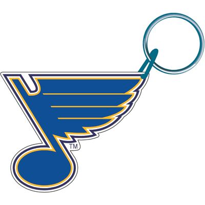 St. Louis Blues White Hockey Fights Cancer Logo Personalized Ribbon Keychain