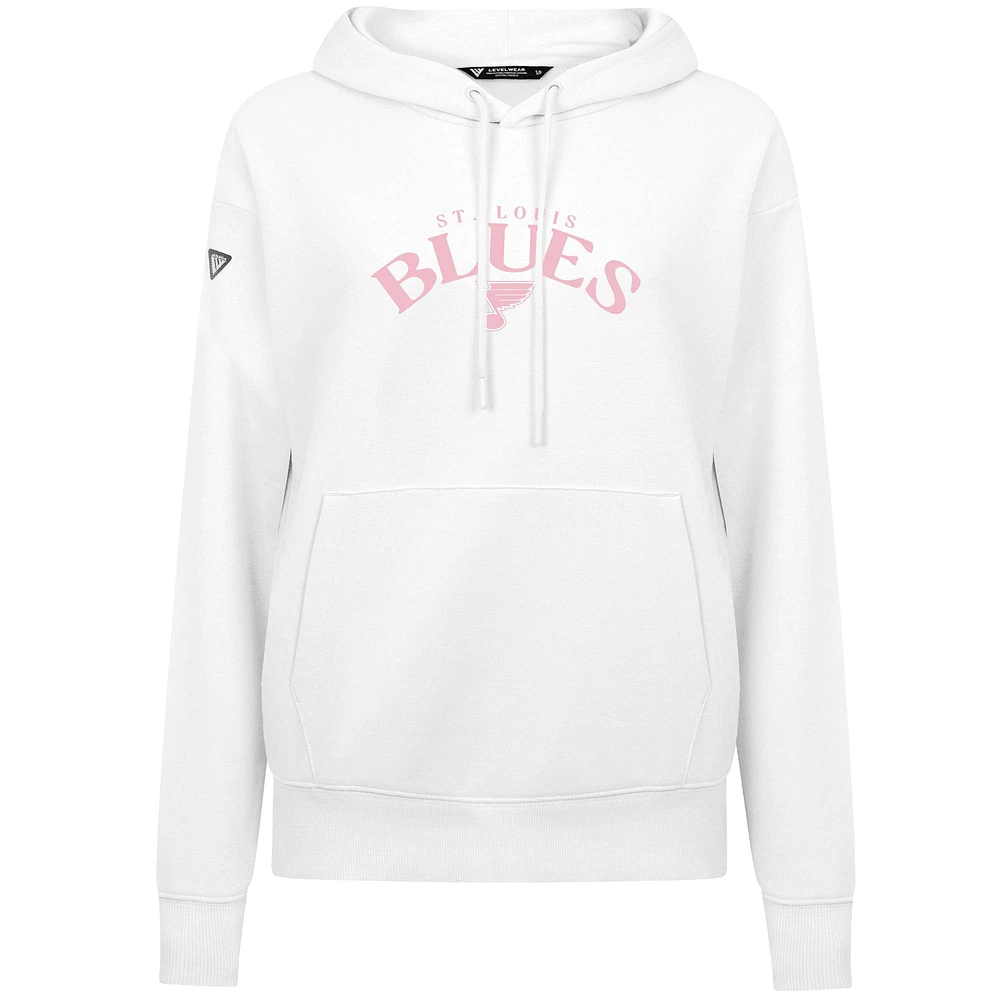 Women's Levelwear  White St. Louis Blues Mother's Day Adorn Pullover Hoodie