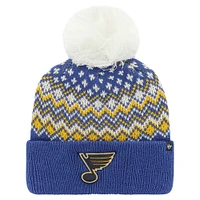 Bonnet en tricot à revers Elsa '47 bleu St. Louis Blues pour femmes avec pompon