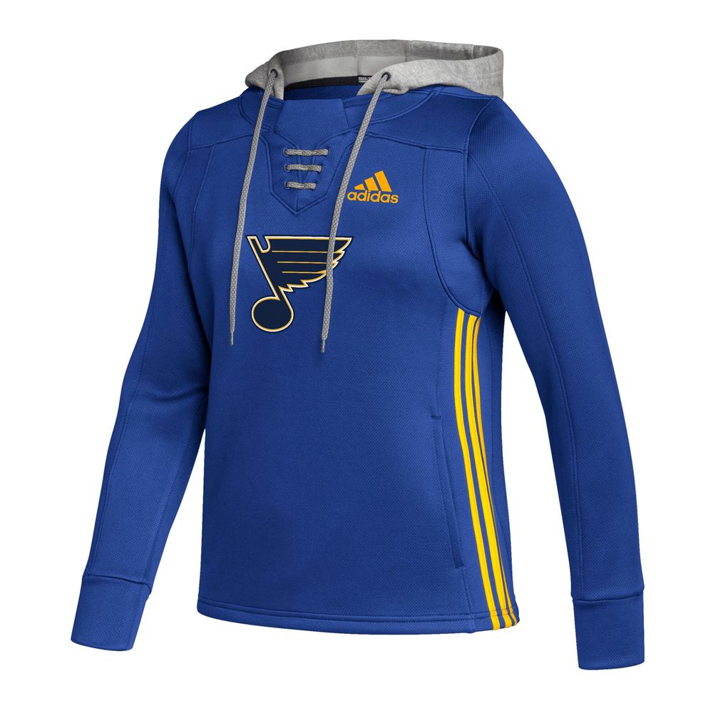 Women's adidas Blue St. Louis Blues Skate Lace Primeblue Team Pullover Hoodie