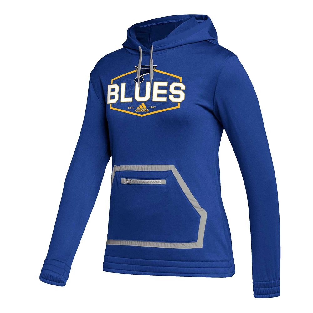 Sweat à capuche adidas bleu St. Louis Blues Team pour femme