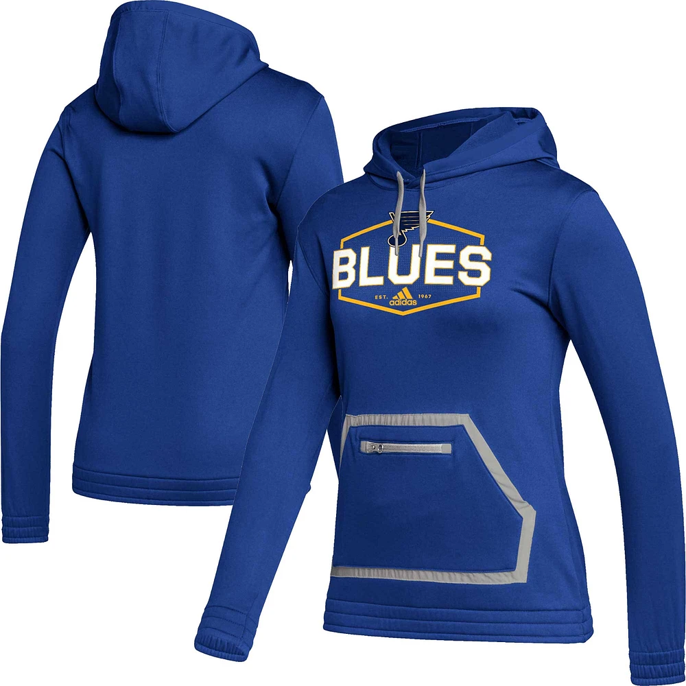 Sweat à capuche adidas bleu St. Louis Blues Team pour femme