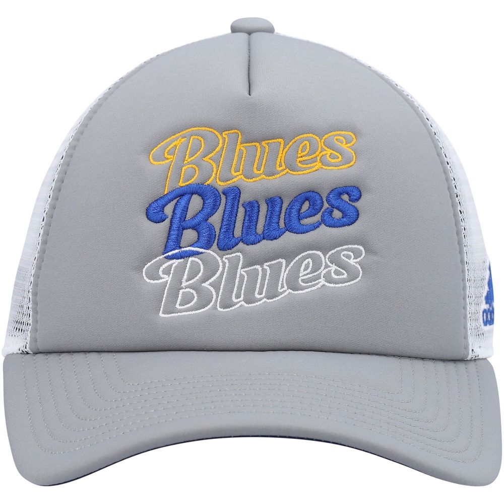 Adidas Women's adidas Gray/White St. Louis Blues Foam Trucker Snapback Hat