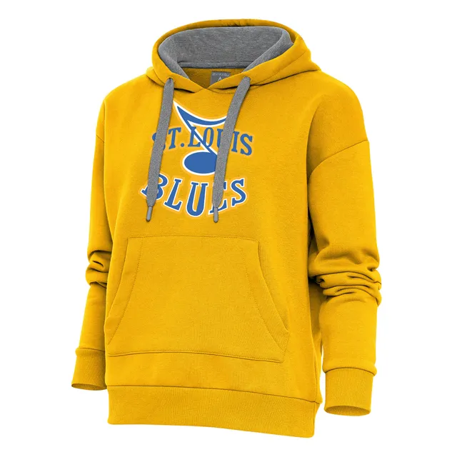 Men's Antigua Black St. Louis Blues Logo Victory Pullover Hoodie