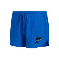 Ensemble de nuit Concepts Sport bleu/or St. Louis Blues en tricot à manches longues et short raglan pour femmes