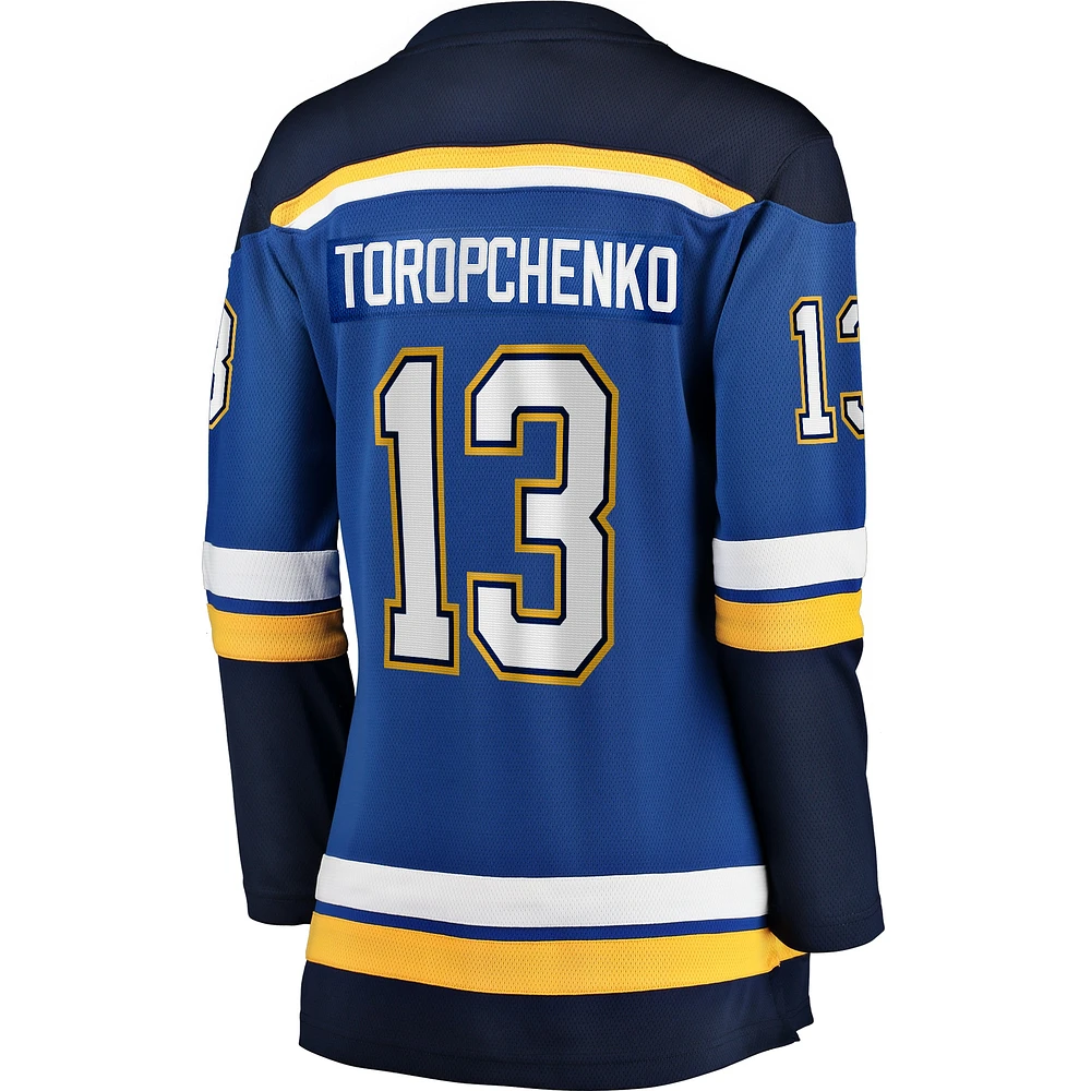 Women's Fanatics Alexey Toropchenko Blue St. Louis Blues Home Breakaway Player Jersey