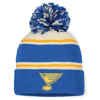 Bonnet en tricot à revers avec pompon pour femme Fanatics Blue/Cream St. Louis Blues 2025 NHL Winter Classic
