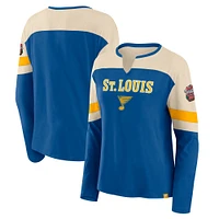 Women's Fanatics  Blue St. Louis Blues 2025 NHL Winter Classic Frozen Long Sleeve Notch Neck T-Shirt