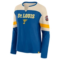 Women's Fanatics  Blue St. Louis Blues 2025 NHL Winter Classic Frozen Long Sleeve Notch Neck T-Shirt