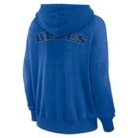 Women's Fanatics Blue St. Louis Blues Breakout Lace-Up Pullover Hoodie