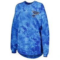 Women's Fanatics Blue St. Louis Blues Crystal-Dye Long Sleeve T-Shirt