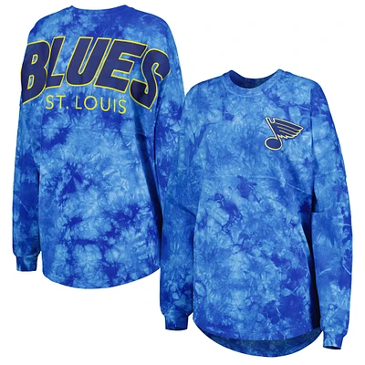 T-shirt bleu à manches longues Fanatics St. Louis Blues Crystal-Dye pour femmes