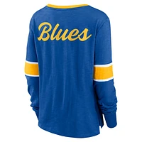 Women's Fanatics Blue St. Louis Blues Effervescent Exclusive Lace-Up Long Sleeve T-Shirt