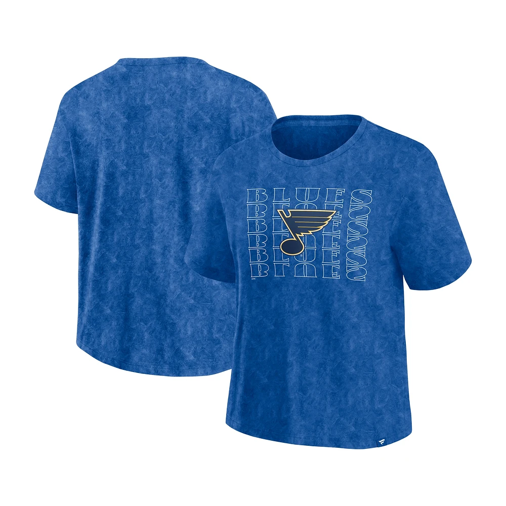 Women's Fanatics  Blue St. Louis Blues Faded Wash T-Shirt