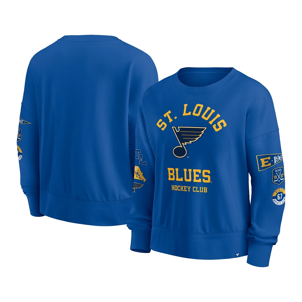 Sweat-shirt à capuche bleu fanatiques pour femme St. Louis Blues Go Team