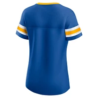 Women's Fanatics Blue St. Louis Blues Iconic Athena Lace-Up T-Shirt