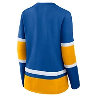 Women's Fanatics Blue St. Louis Blues Prime Time Lace-Up Long Sleeve T-Shirt