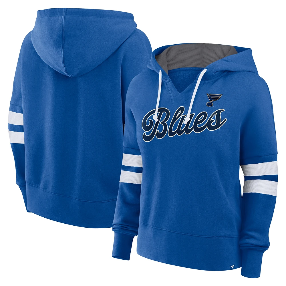 Sweat à capuche en polaire bleu fanatiques pour femmes St. Louis Blues Seize