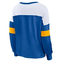 Women's Fanatics Blue St. Louis Blues Take the Shot Long Sleeve Lace-Up V-Neck T-Shirt