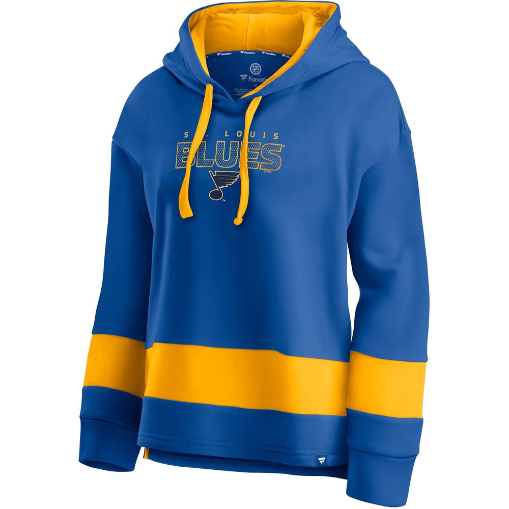Women's Fanatics Branded Blue St. Louis Blues Primary Team Logo Fleece  V-Neck Pullover Hoodie