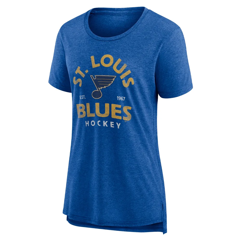 Women's Heathered Blue St. Louis Blues Lined T-Shirt