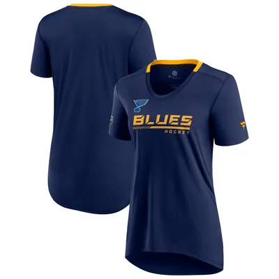 St. Louis Blues Fanatics Branded Women's Authentic Pro Locker Room T-Shirt - Navy