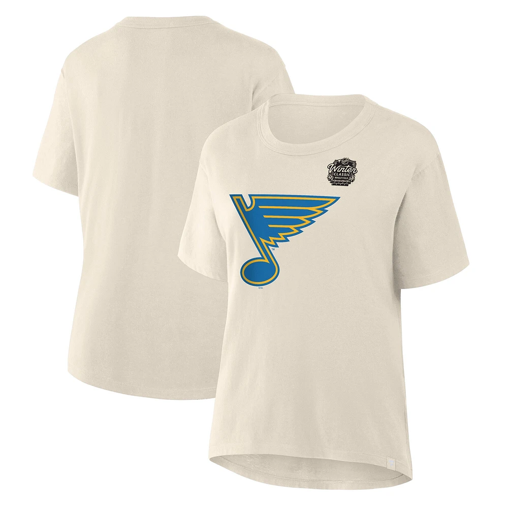 Women's Fanatics Cream St. Louis Blues 2025 Winter Classic Primary Logo T-Shirt