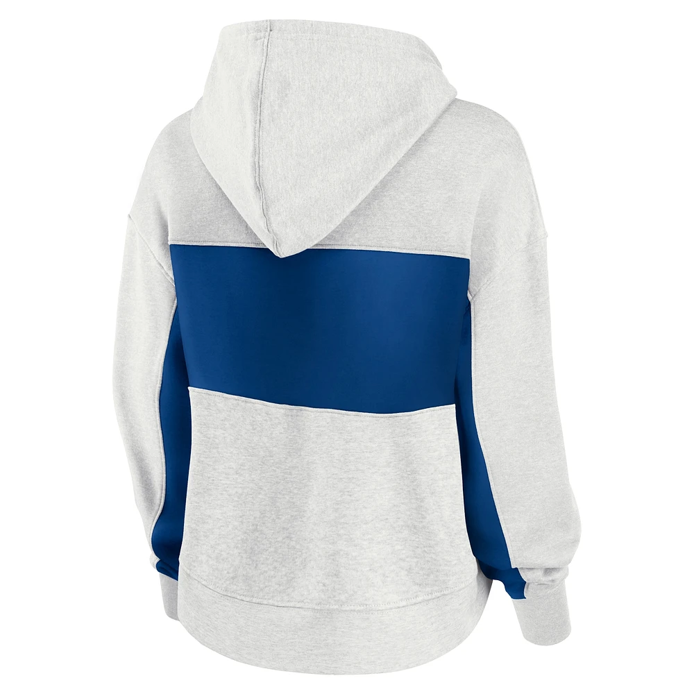 Women's Fanatics Heather Gray St. Louis Blues Fleece Up For It Pullover Hoodie