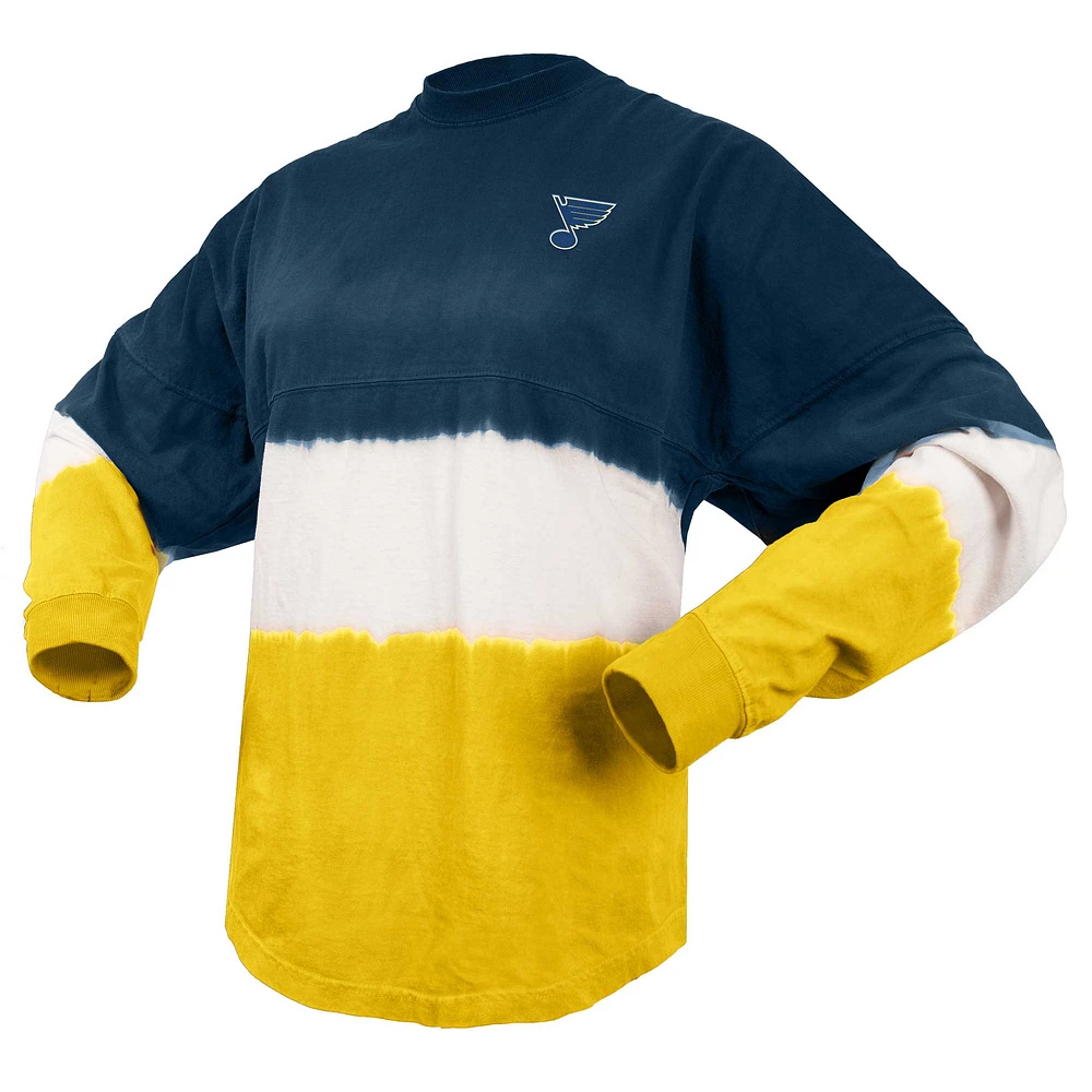 Women's Fanatics Navy/Gold St. Louis Blues Ombre Long Sleeve T-Shirt