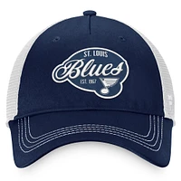 Women's Fanatics Navy/White St. Louis Blues Fundamental Trucker Adjustable Hat