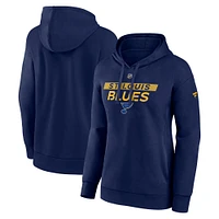 Women's Fanatics  Navy St. Louis Blues Authentic Pro Core Primary Fleece Pullover Hoodie